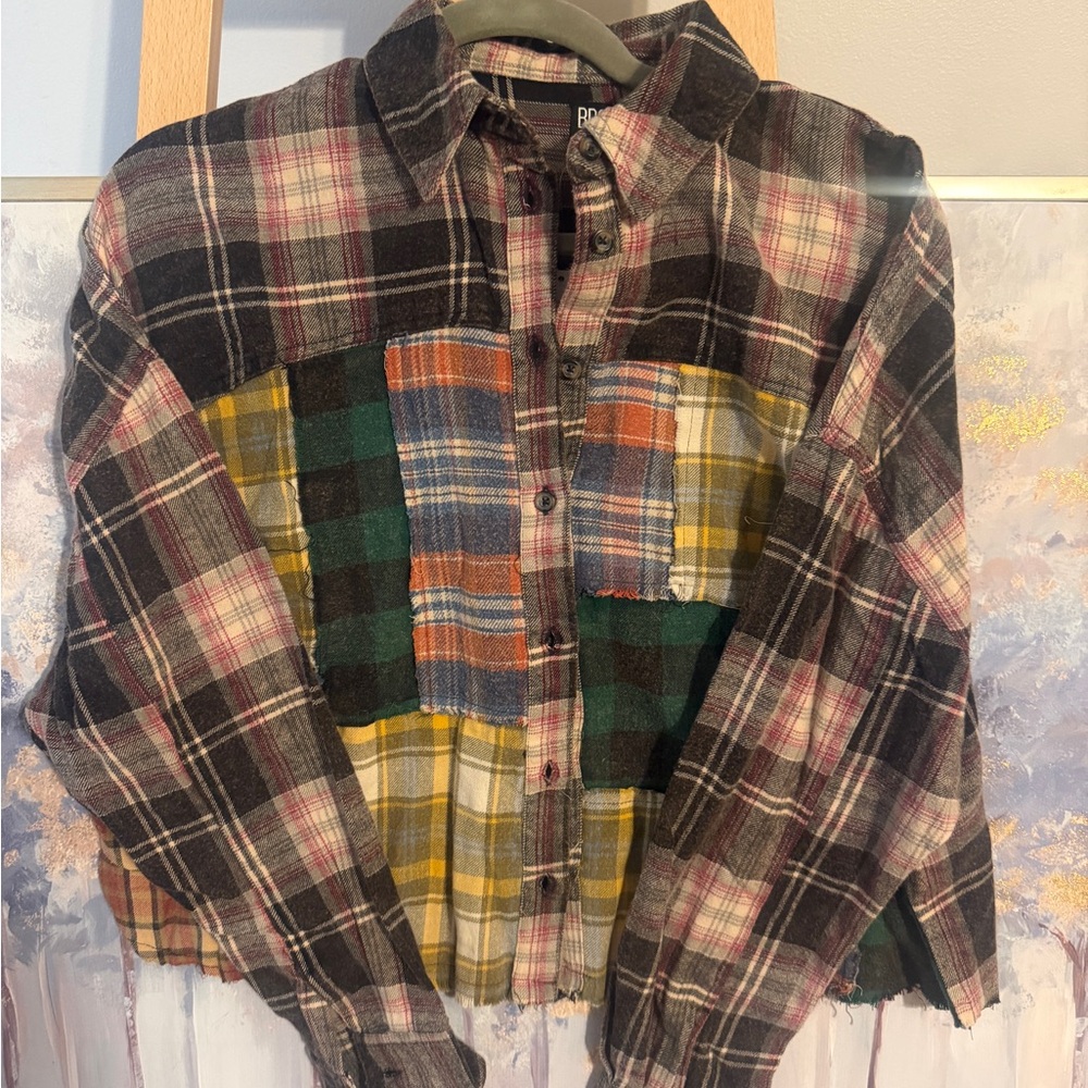 BDG Multicolor Plaid Button-Up Shirt - Picture 2 of 7